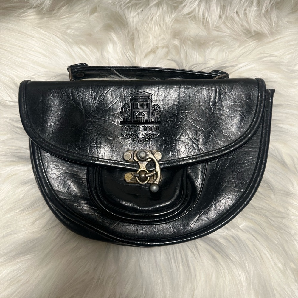 Massimo Black Leather Clutch bag